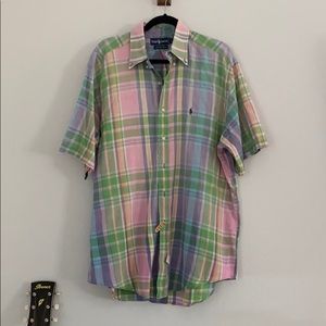 Ralph Lauren Plaid button down shirt L